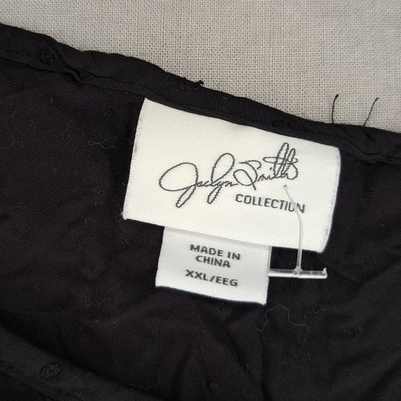 Jaclyn Smith Black Embroidered Blouse Plus Size XXL - Picture 6 of 7